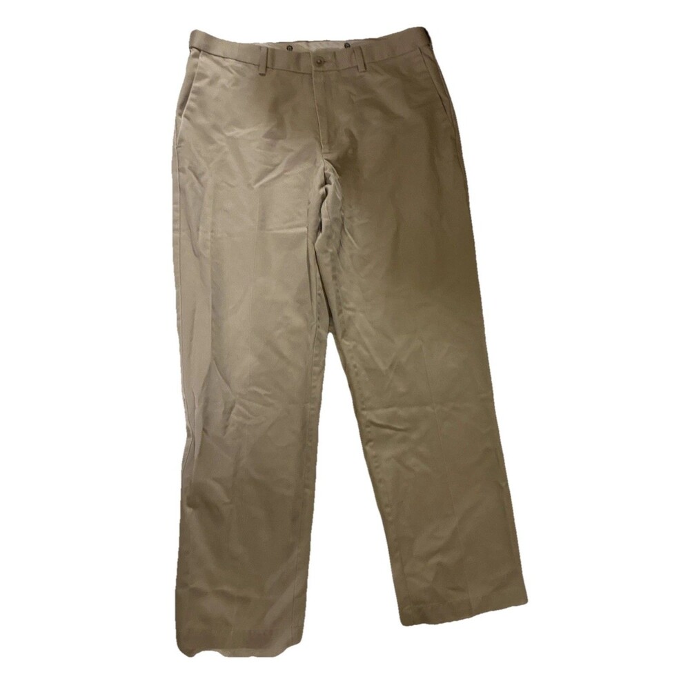 Haggar Classic Fit Men’s Work To Weekend No Iron Khaki Office Work Casual 36x32